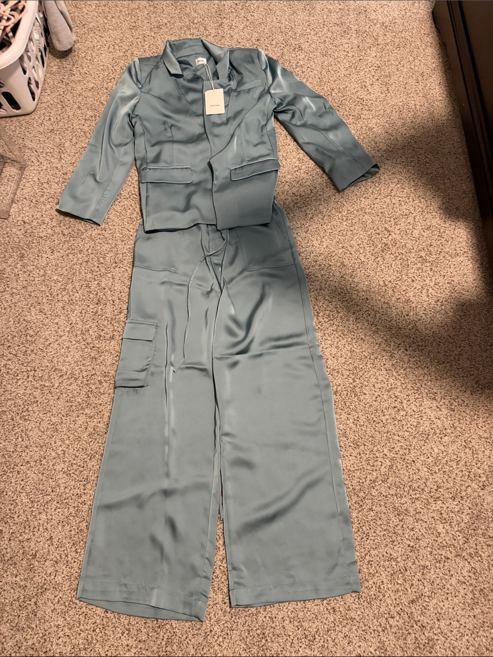 AUREUM Light Blue Wide-Leg Jumpsuit Set